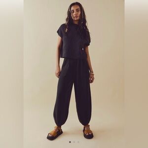 Size S Free People Freya Sweater Set. Black Charcoal.